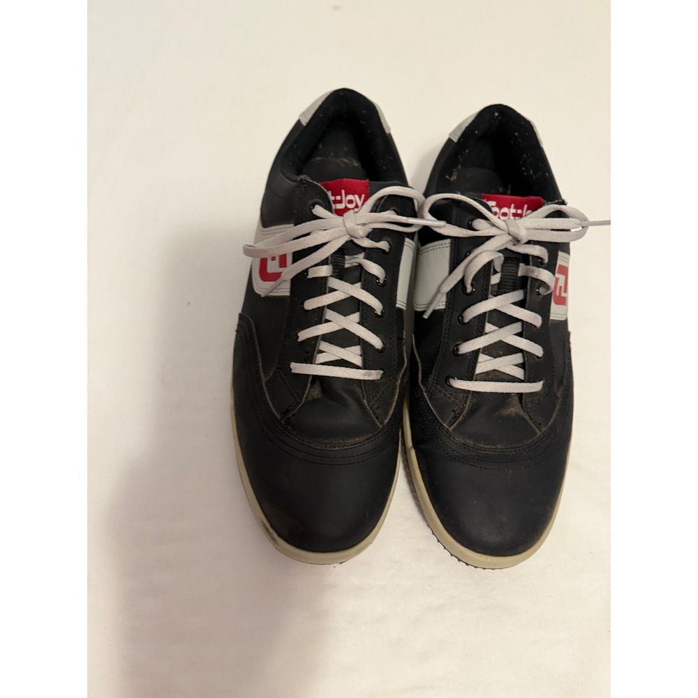FootJoy Contour Casual Mens Golf Shoes Black Grey Red Spikeless 45317 Size 9.5 M